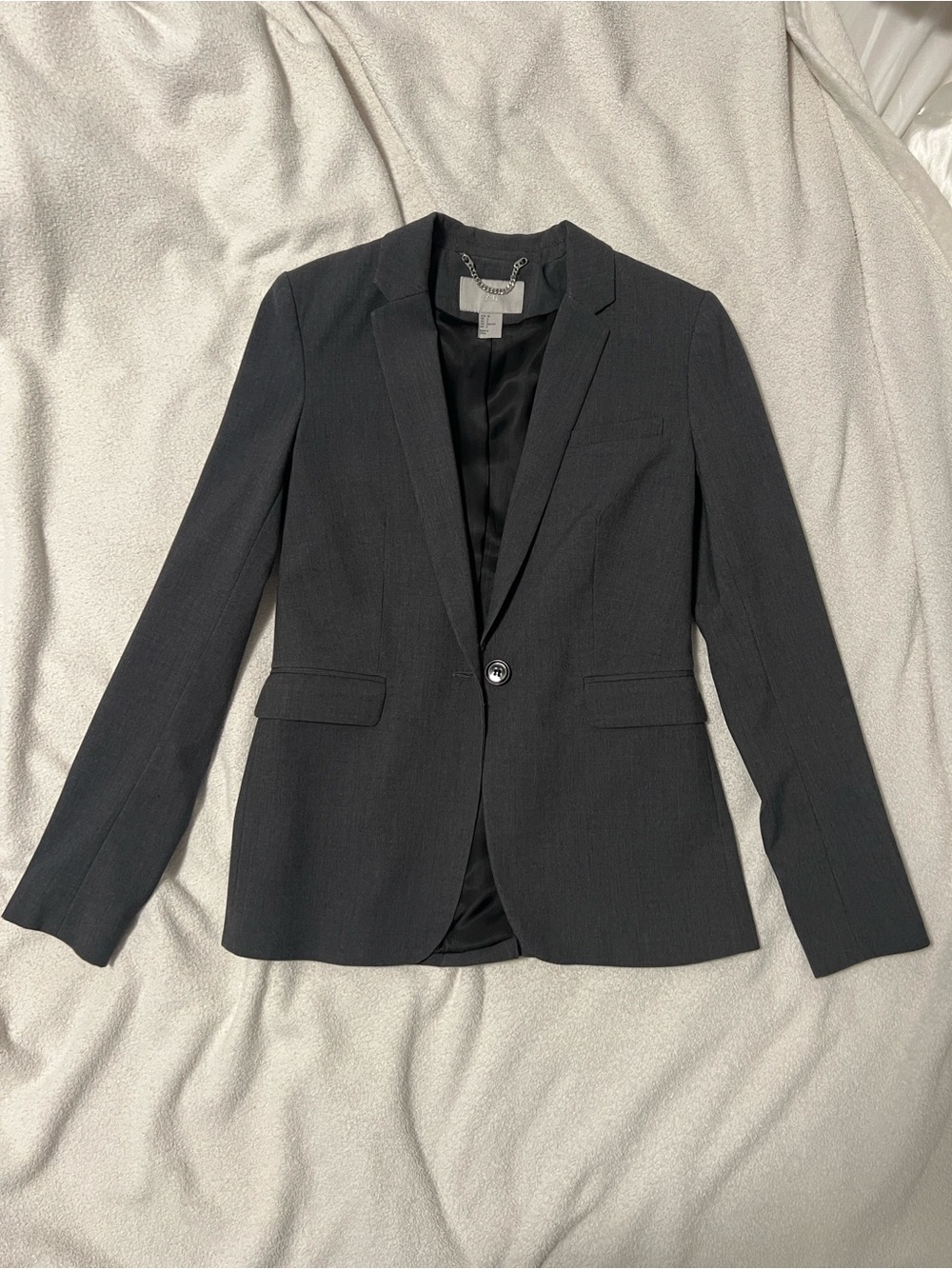 H&M Charcoal Gray Single-Button Women's Blazer